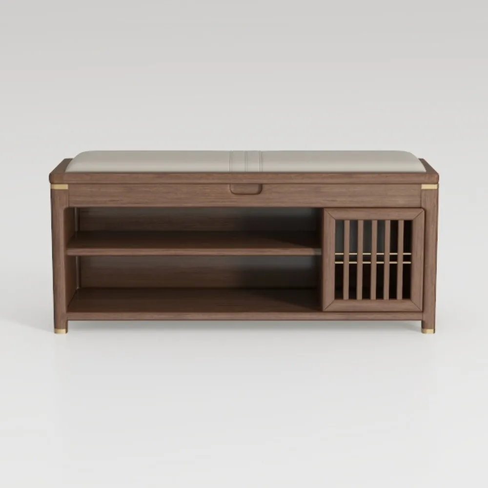 SICOTAS Rattan Shoe Bench Entryway Bench with