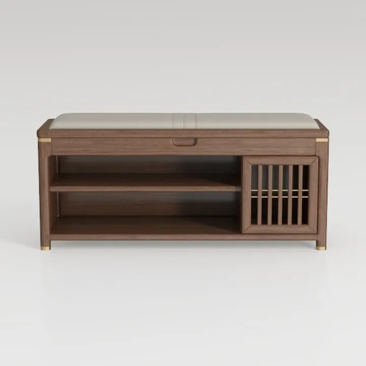 SICOTAS Rattan Shoe Bench Entryway Bench with
