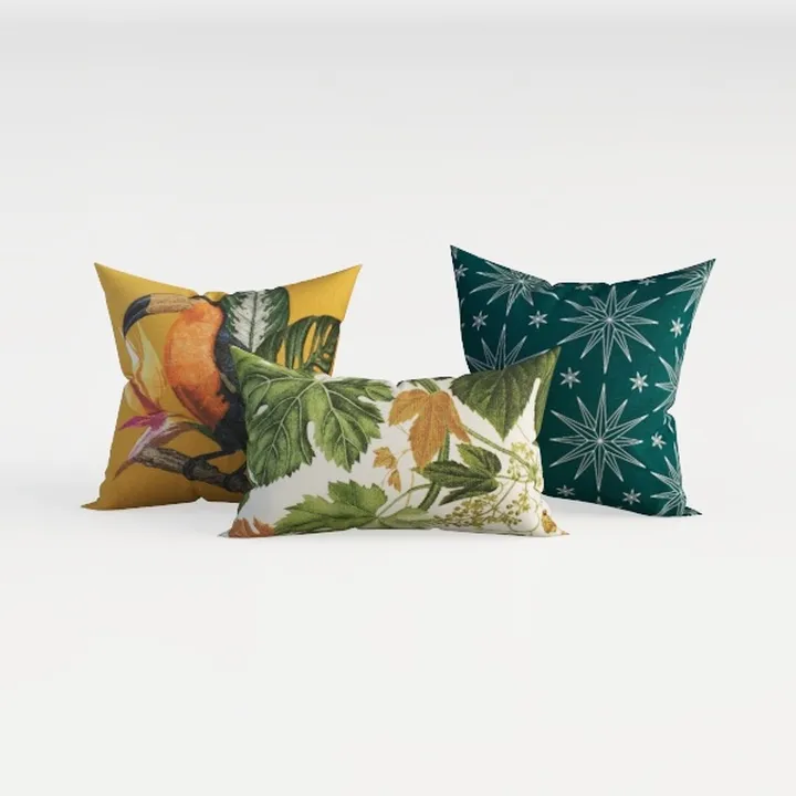 Tropical Outdoor Pillow Covers, Peach Tropical