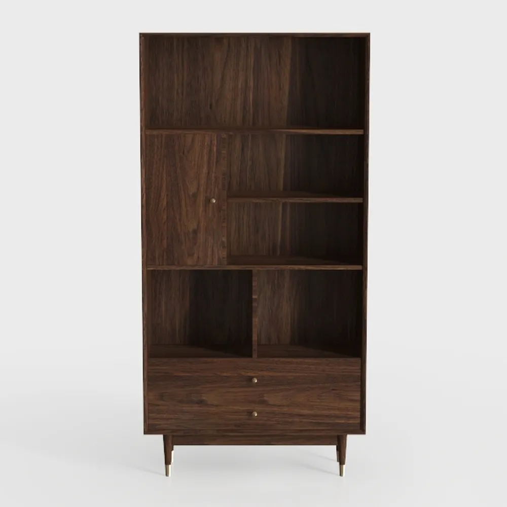 Prepac Milo Mid-Century Modern Bookcase with Six