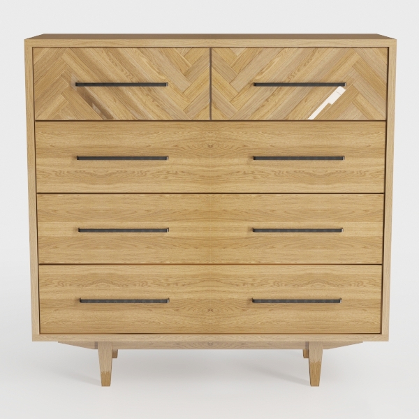 Furnideco 6 Drawer Rattan Dresser for Bedroom