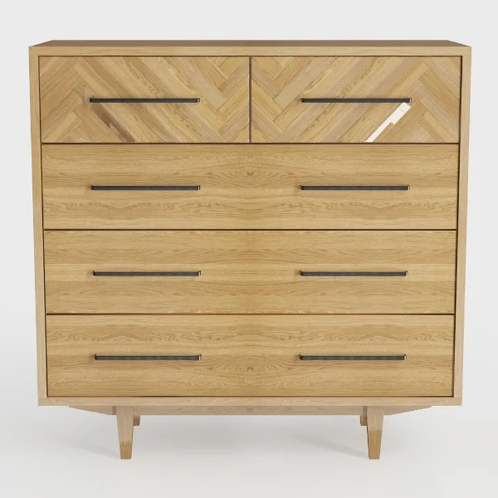 Furnideco 6 Drawer Rattan Dresser for Bedroom