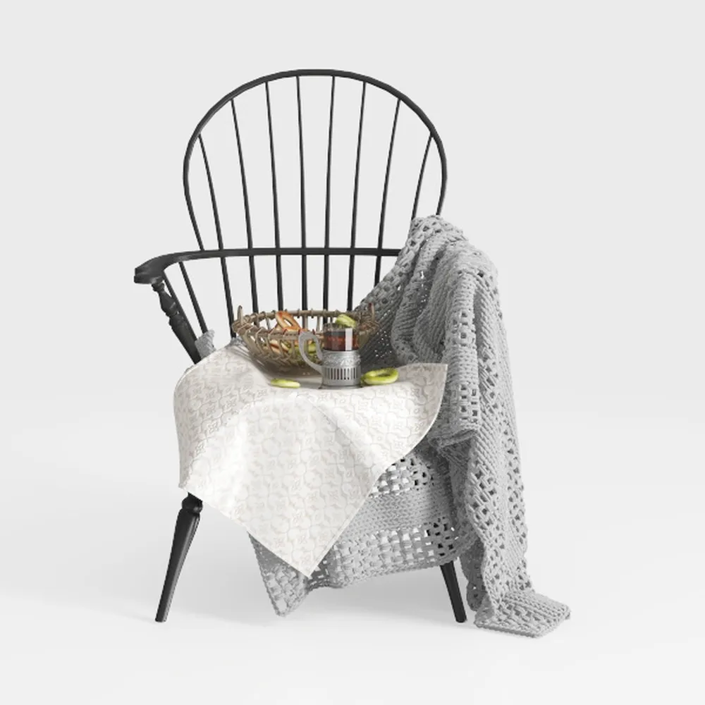 Indoor Dining Chair with Metal Legs (Set of 2)