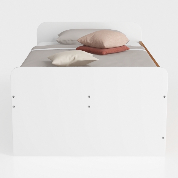 Modern Solid Wood Platform Bed with Adjustable Hea