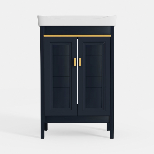 HAPPYGRILL Bathroom Floor Cabinet, Single Door