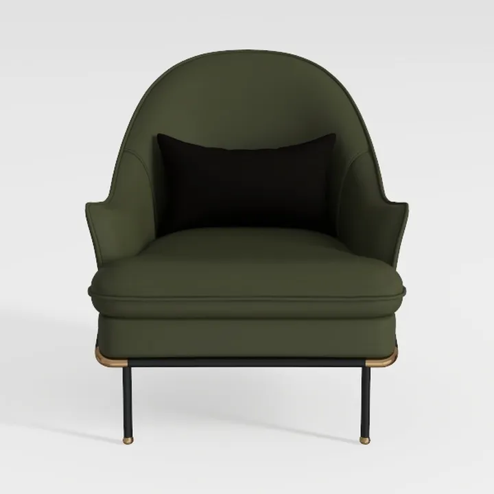 Accent Chair Set of 2 Upholstered Barrel Arm Chair