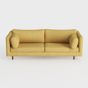 84.6 in Wide Round Arm Chenille Rectangle Modern U