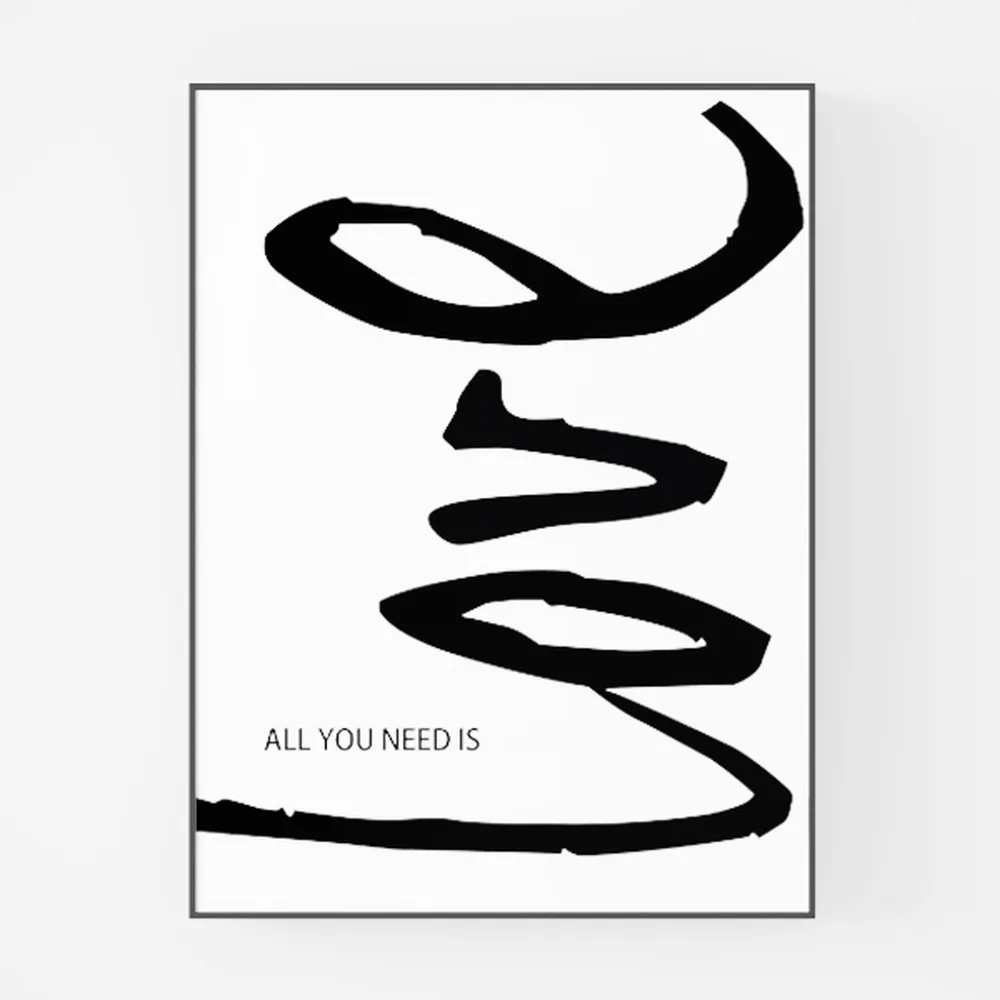 Sofoney - Black Framed Black and White Abstract