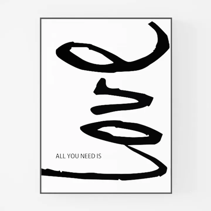 Sofoney - Black Framed Black and White Abstract