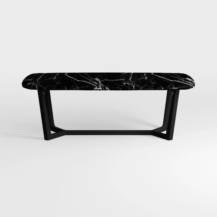 Modern Black Marble Top Metal Frame Coffee Table 3D Model