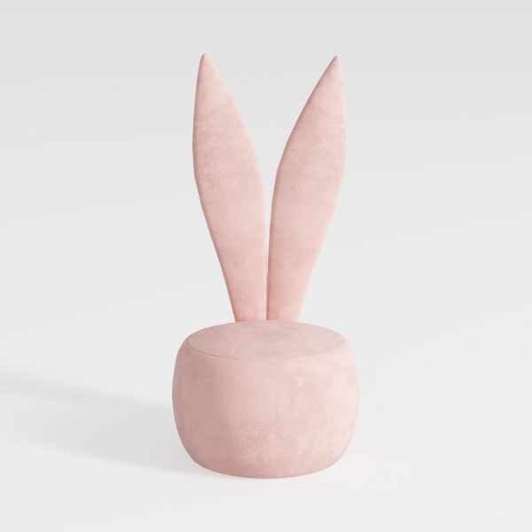 Thumper White Polyester Storage Stool