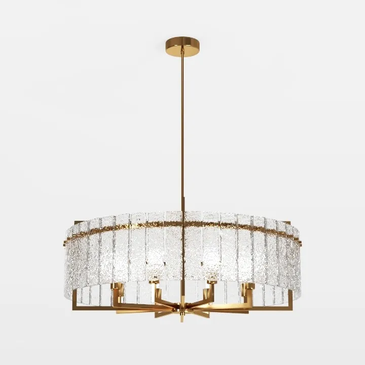 Brass Glass Modern Luxury Pendant Chandelier 3D Model