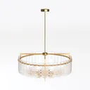Brass Glass Modern Luxury Pendant Chandelier 3D Model Left 45 Degree View