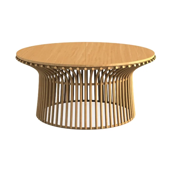27.56" Round Accent Side Table with Wood Strip