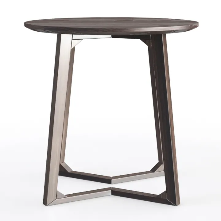 Walnut Round Dining Table for 4, 35.4" Small Wood