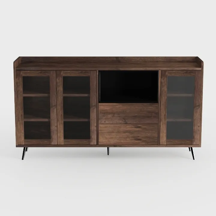 Farmhouse Coffee Bar Cabinet Rustic Sliding Barn