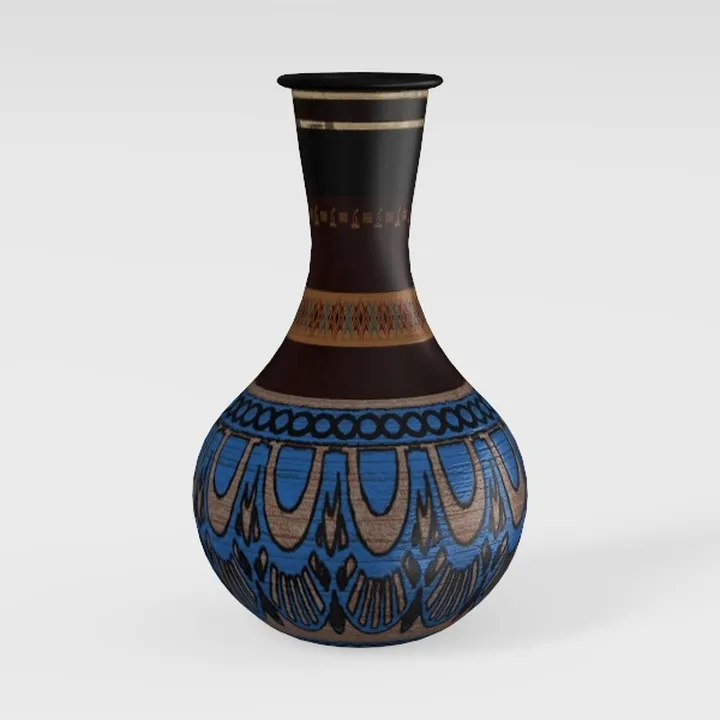 12 inch Hand Blown Glass vase, Dark Green Glass