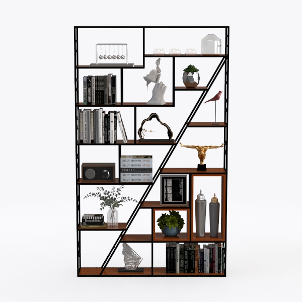 HOMISSUE Bookshelf, Industrial Double Wide 7-Tier 