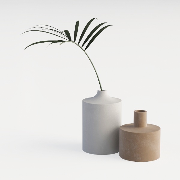 Abbittar Ceramic Vase Set of 3-Warm Beige