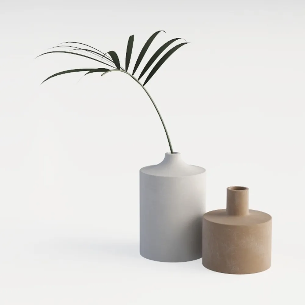 Abbittar Ceramic Vase Set of 3-Warm Beige