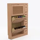 HITNET Bathroom Cabinet Freestanding, Bamboo Right 45 Degree View