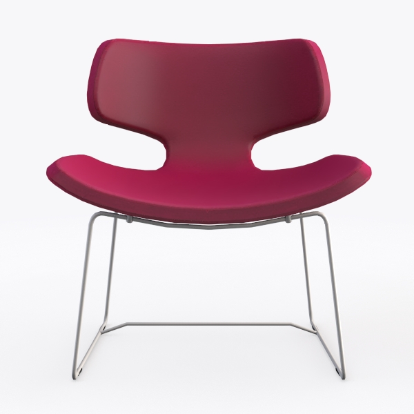 Raspberry Modern Red and Polished Chrome Wool Blen