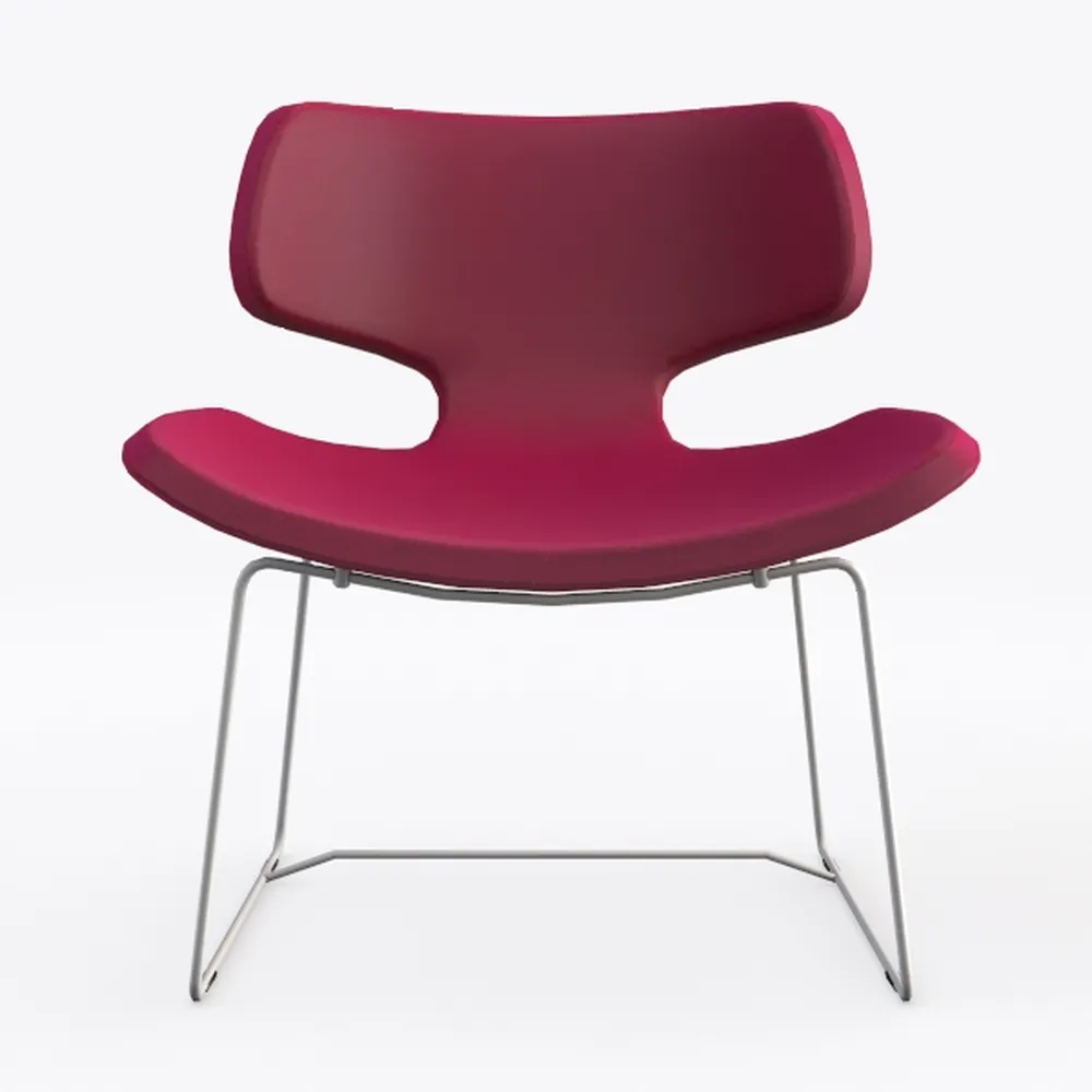 Raspberry Modern Red and Polished Chrome Wool Blen