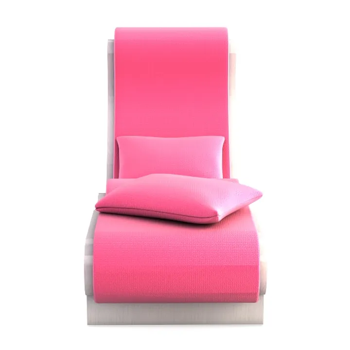 Modern Pink Leather Upholstered Chaise Lounge 3D Model