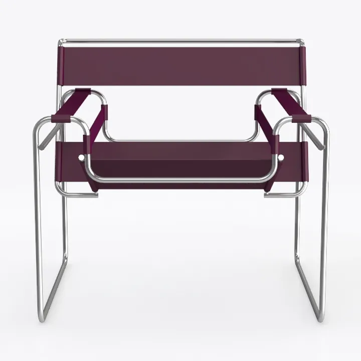 Modern Minimalist Metal Leather Armchair 3D Model