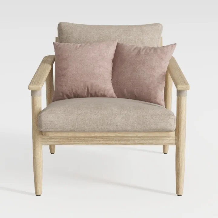 Giantex Mid Century Modern Accent Chair, Wooden Ar