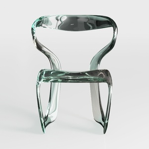 Sedia moderna in plastica trasparente con struttura cromata per soggiorno, camera da letto, cucina e uso esterno, verde, 44 x 54 x 77 cm