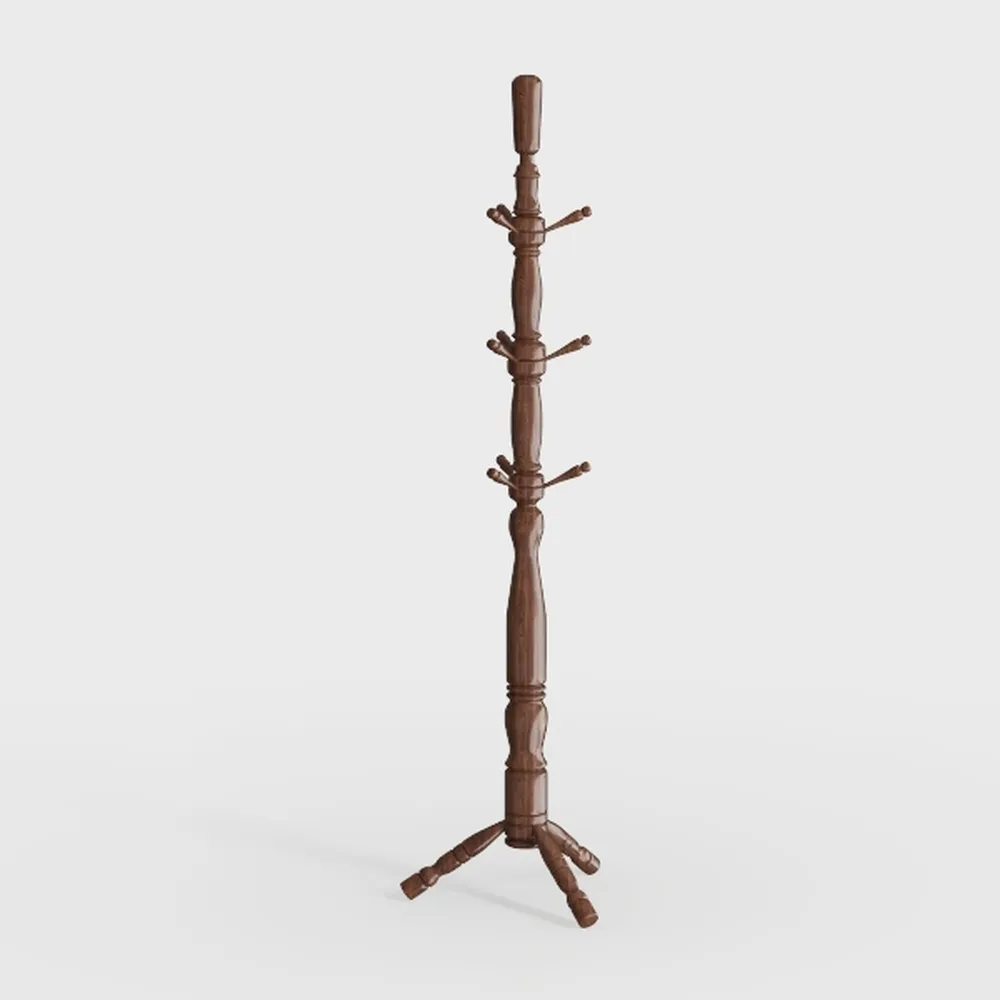 Wooden Coat Rack Stand, 100% Natural FAS Ash Wood