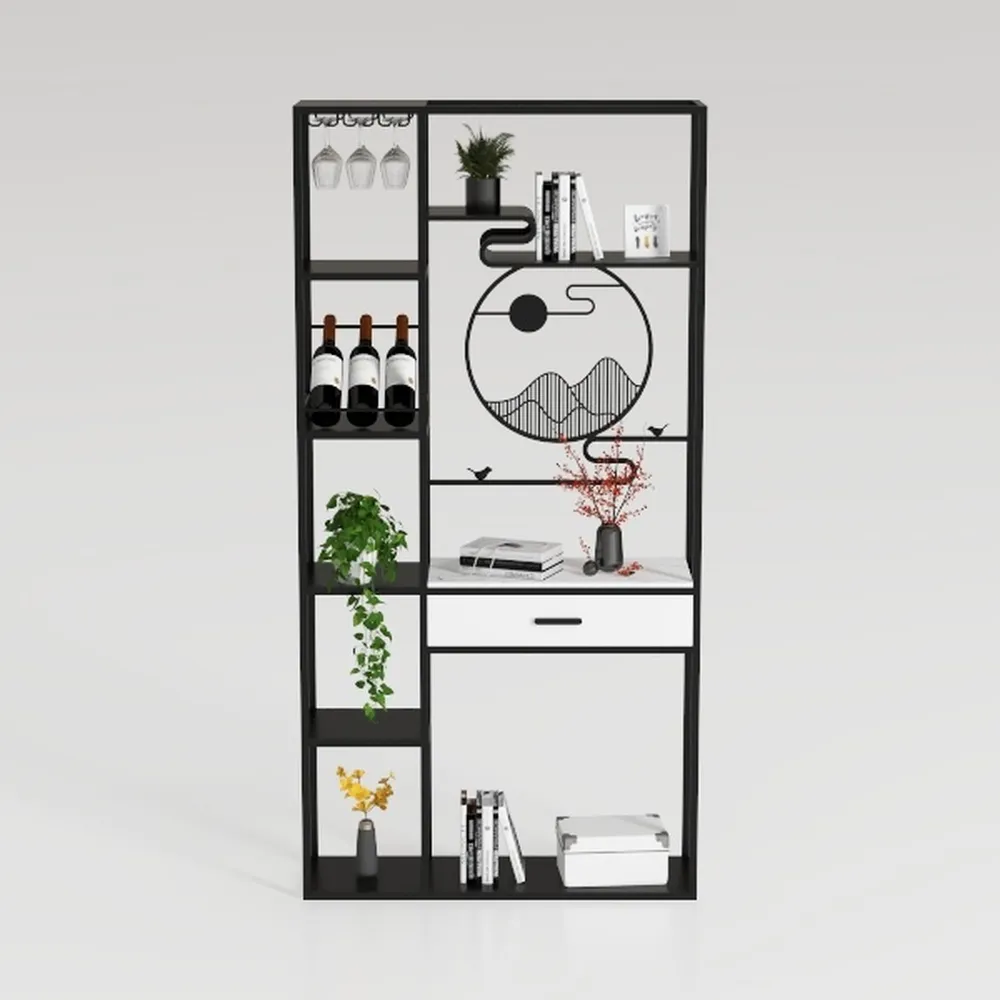 Geometric Bookshelf, 70.9" Tall Bookcase with