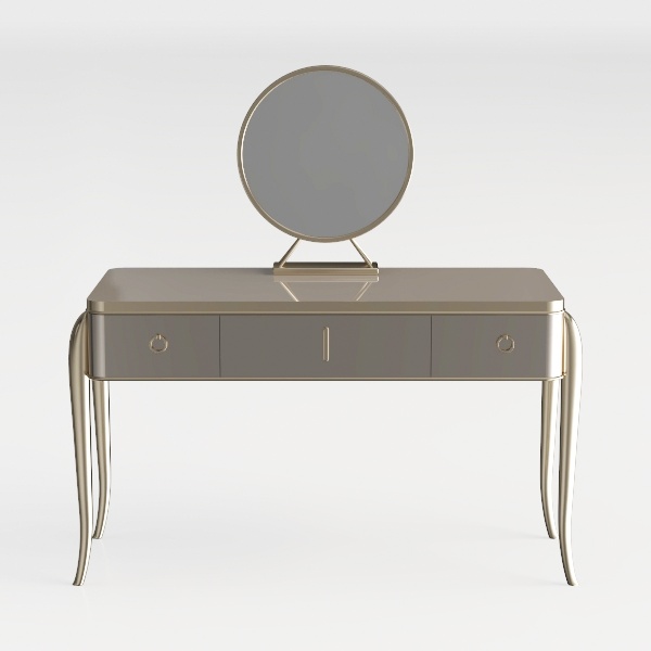 Beige 1-Drawer 31.5 in. Dresser with Mirror and Ch