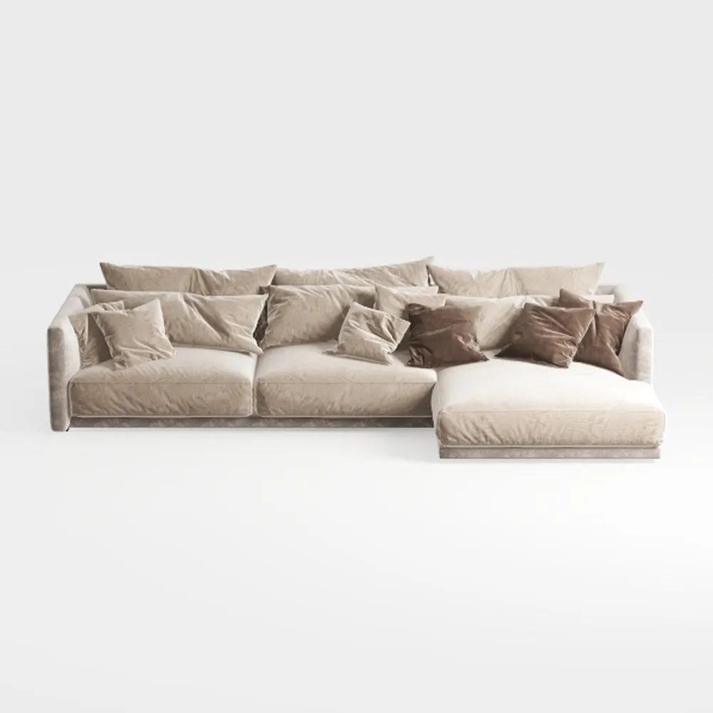 EcoSummer 112'' Large L-Shaped Sectional Sofa, Mod