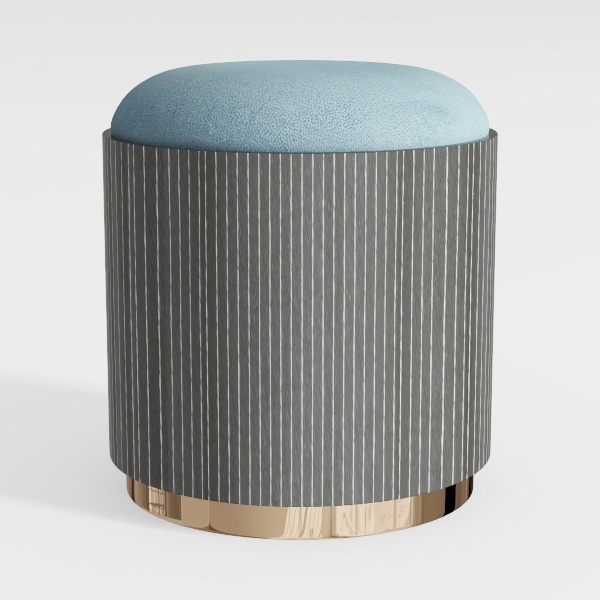 7" Short Round Clay Vase with Vertical Engravings