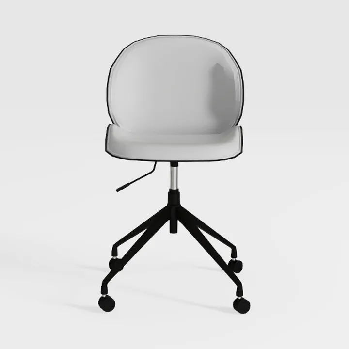 Modern Minimalist Fabric Office Chair with Adjustable Height and Rolling Base 3D Model