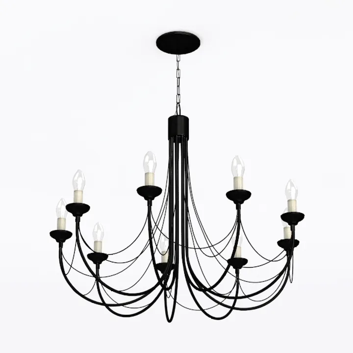 6-Light Iron Chandelier Black Farmhouse Chandelier