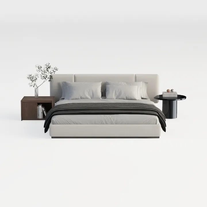 Benjara Kopa Queen Size Bed with Tufted Headboard 