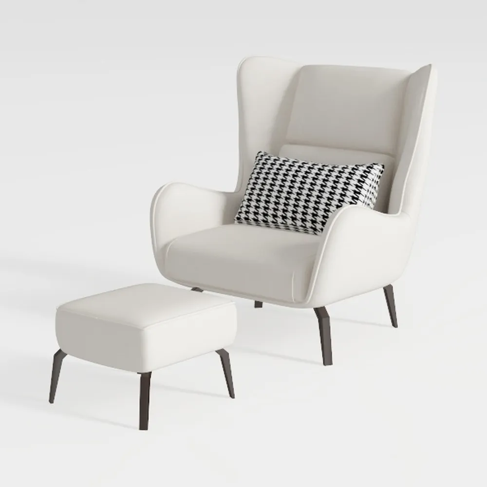 HULALA Home Faux Leather Accent Chair Set of 2