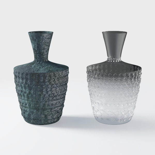 Large Rustic Minimalist Vase, 10&quot; Distressed Round