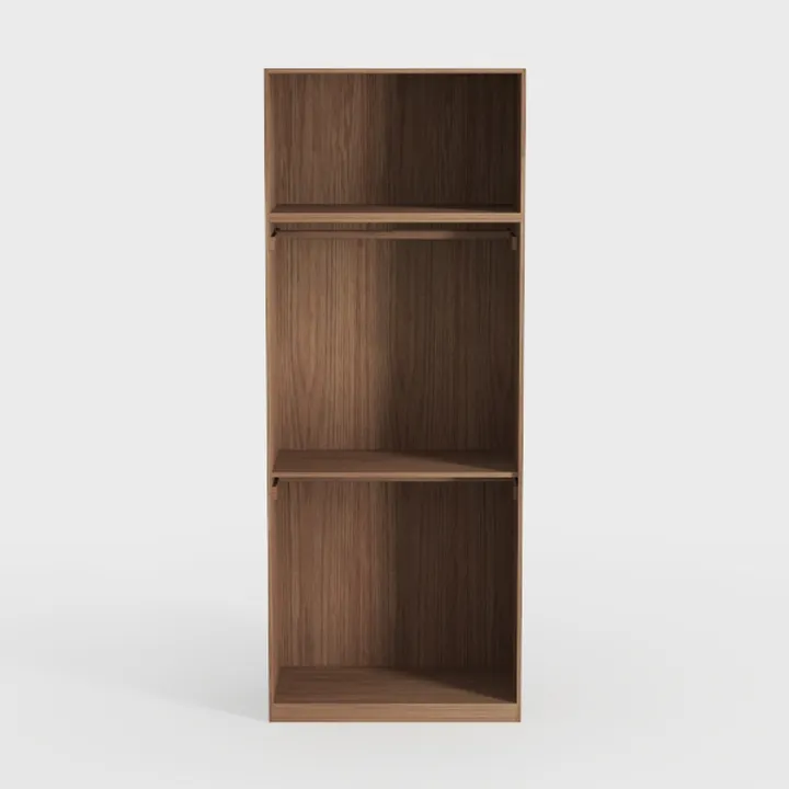 Minimalist Walnut Open Wardrobe Storage Shelf 3D Model
