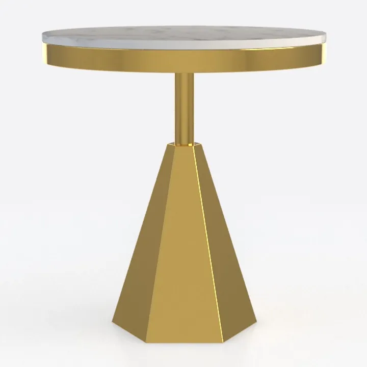 Small Round End Table Marble Top Side Table with