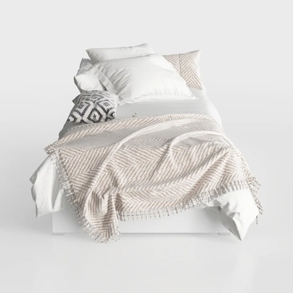 Victoria White Wood Frame Full Size Platform Bed w