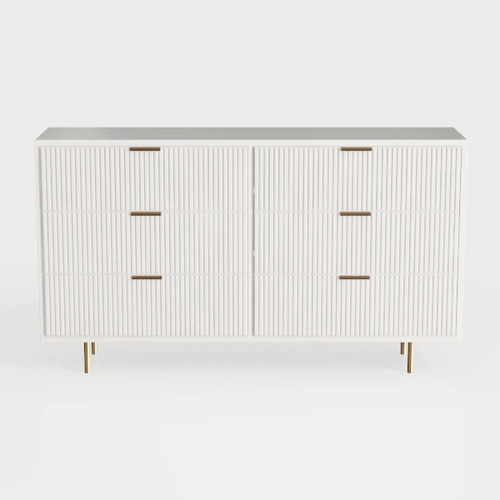IDEALHOUSE White 6 Drawer Dresser, Modern 6