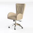 Modern Beige Leather Tufted Office Chair 3D Model Left 45 Degree View