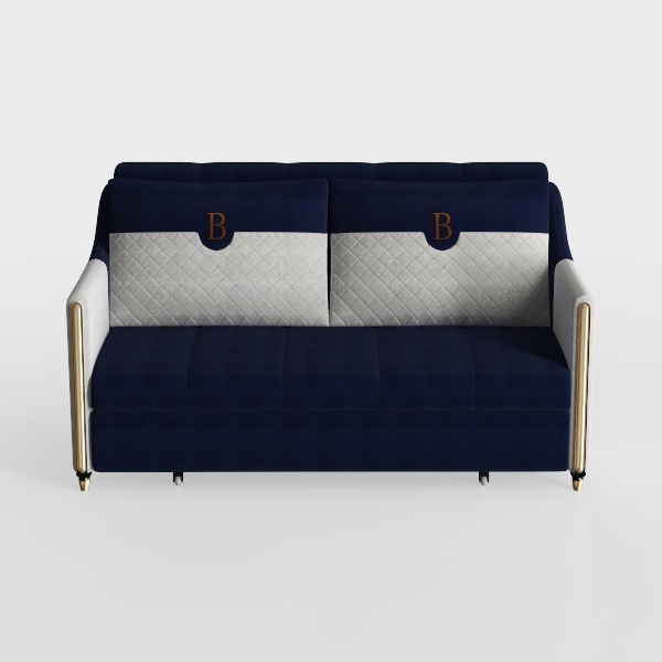 Legend Vansen 82.7&quot; Convertible Modern Wood & Velv