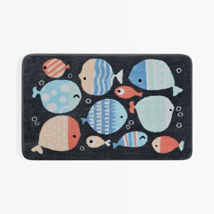 Cute Fish Print Fabric Bathroom Bath Mat 3D Model