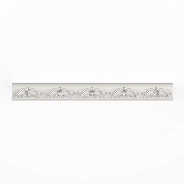 Classic Ornate White Carved Wall Molding Trim 3D Model