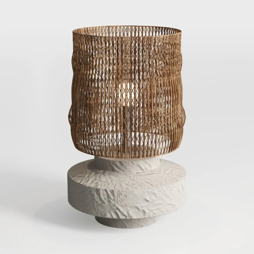 Bamboo Weaving Table Lamp with Handmade Natural